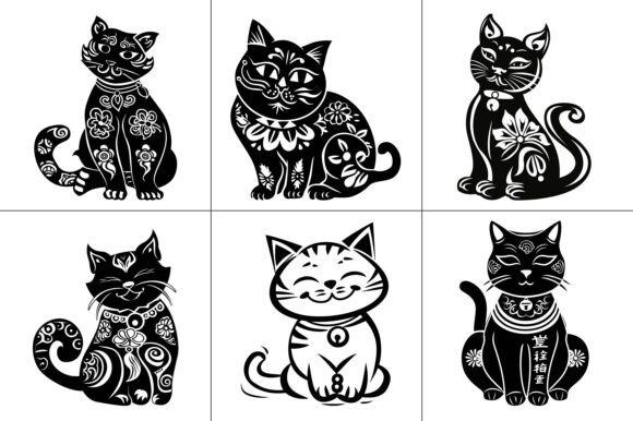Cat Lunar New Year Vector Graphic