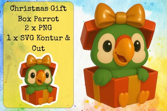 Christmas Gift Box Parrot – Graphics & Crafts