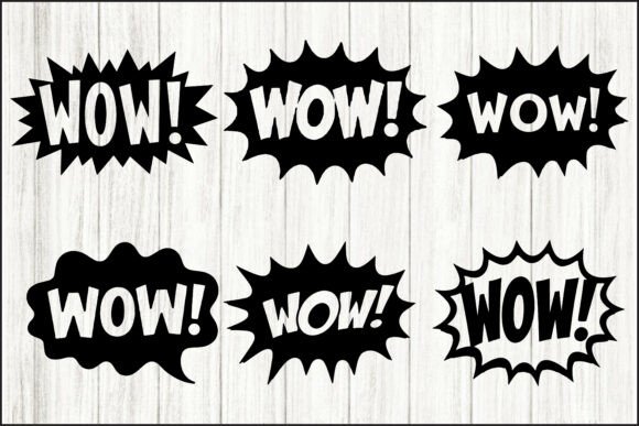 Comic Style WOW Speech Bubble Graphics and Crafts