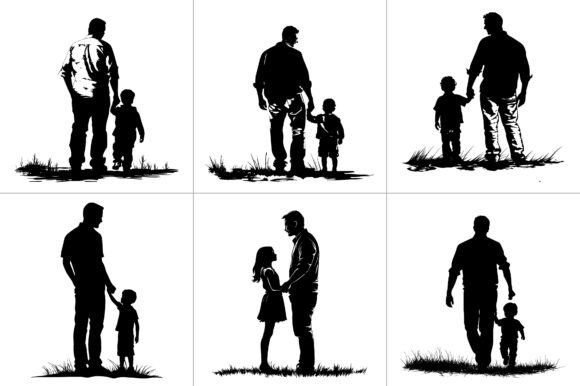 Craft Father Son Daughter Silhouette Graphics