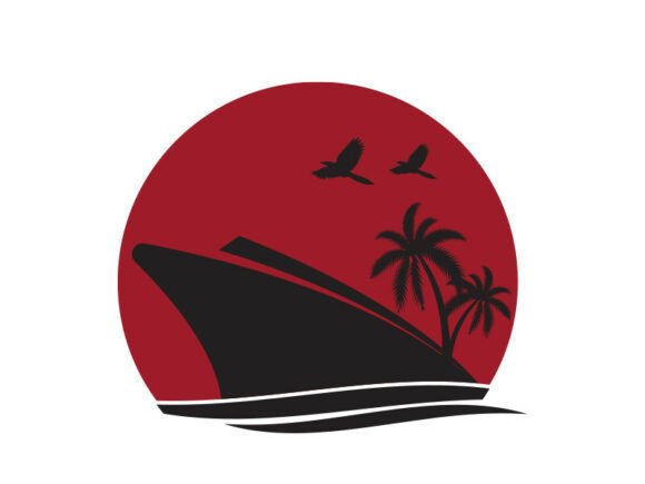 Cruise Ship Vector Art Graphic Design