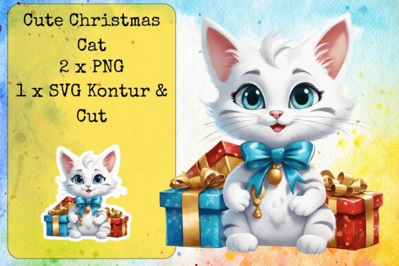 Cute Giftbox Christmas Cat 6: Graphics & Crafts for Holiday Branding
