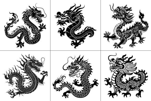 Dragon Chinese New Year Vector for Graphics and Crafts