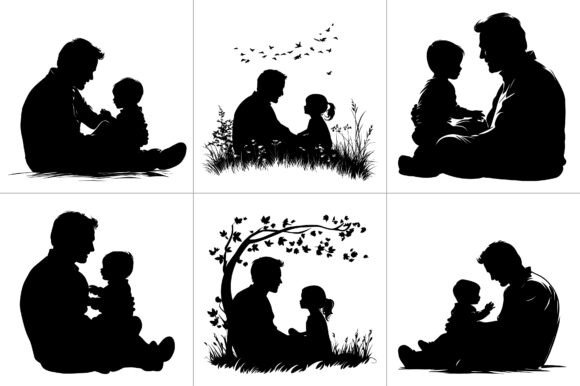 Fathers Day Silhouette Craft Vector Graphics