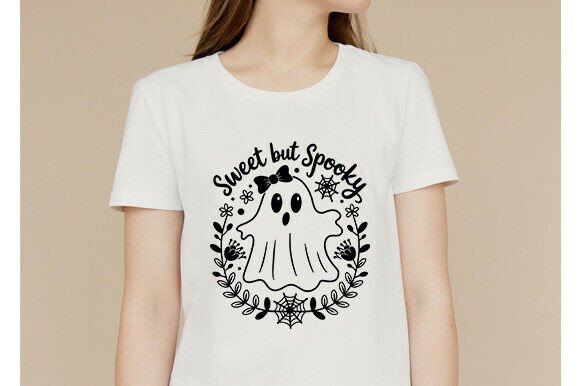 Halloween Vintage Ghost Boho Flowers Graphics