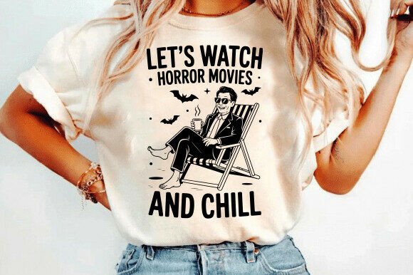 Let's Watch Horror Movies and Chill PNG Graphics
