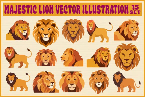 Majestic Lion Vector for Crafts and Graphics