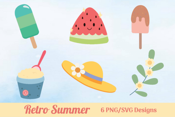 Retro Summer Clipart Bundle: Graphics for Crafts & Content