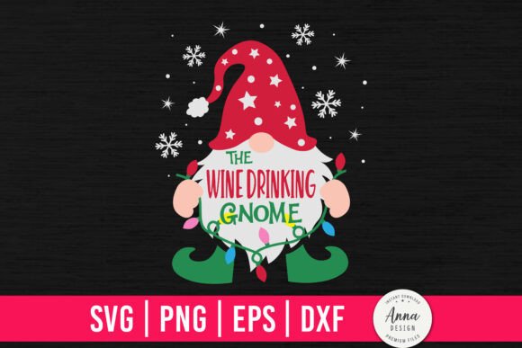 The Wine Drinking Gnome Sublimation Graphics