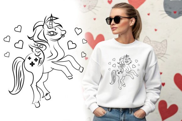 Valentine Love Cute Horse Illustration Graphics and Crafts