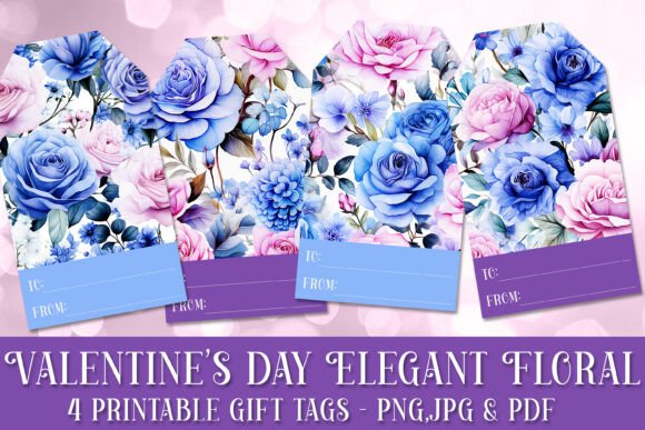 Valentine's Day Roses Elegant Gift Tags