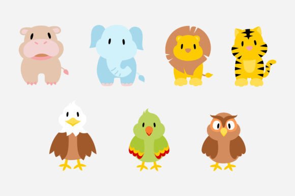 Wildlife Cartoon - Front View Graphics and Crafts