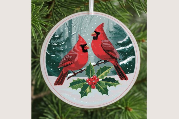 Winter Cardinals Couple Clipart Set- Chr: Graphics and Crafts
